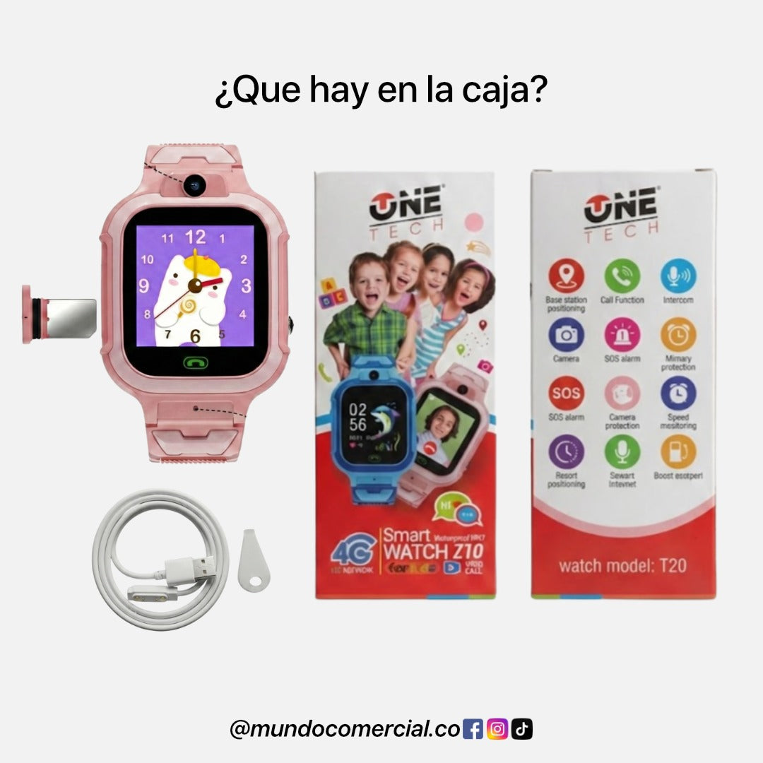 Smartwatch Infantil Z10 One Tech 4G con GPS, Videollamada y Botón SOS