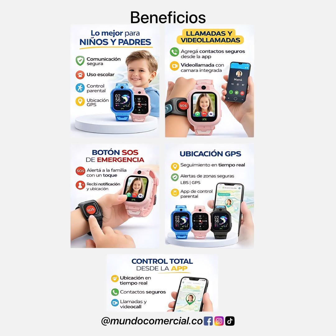 Smartwatch Infantil Z10 One Tech 4G con GPS, Videollamada y Botón SOS
