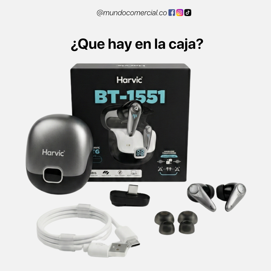 Audífonos con Traductor Inteligente en Tiempo Real - Harvic BT-1551