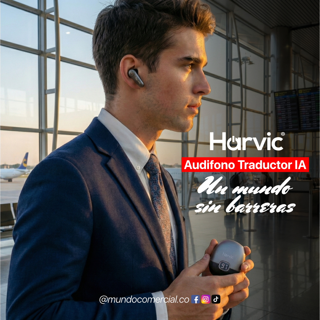 Audífonos con Traductor Inteligente en Tiempo Real - Harvic BT-1551