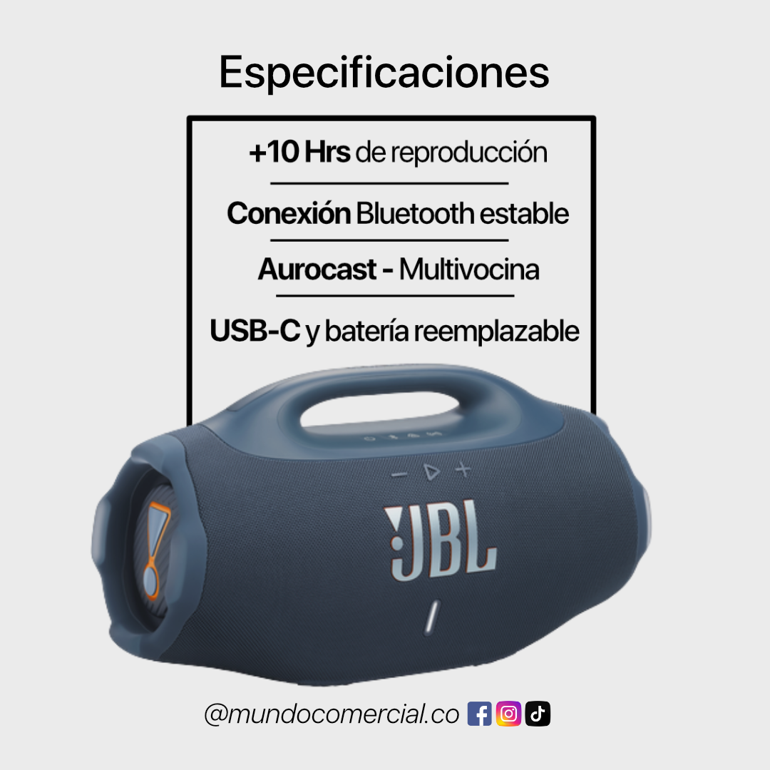 Parlante JBL Boombox 4 | Potencia Extrema con 34 Horas de Batería