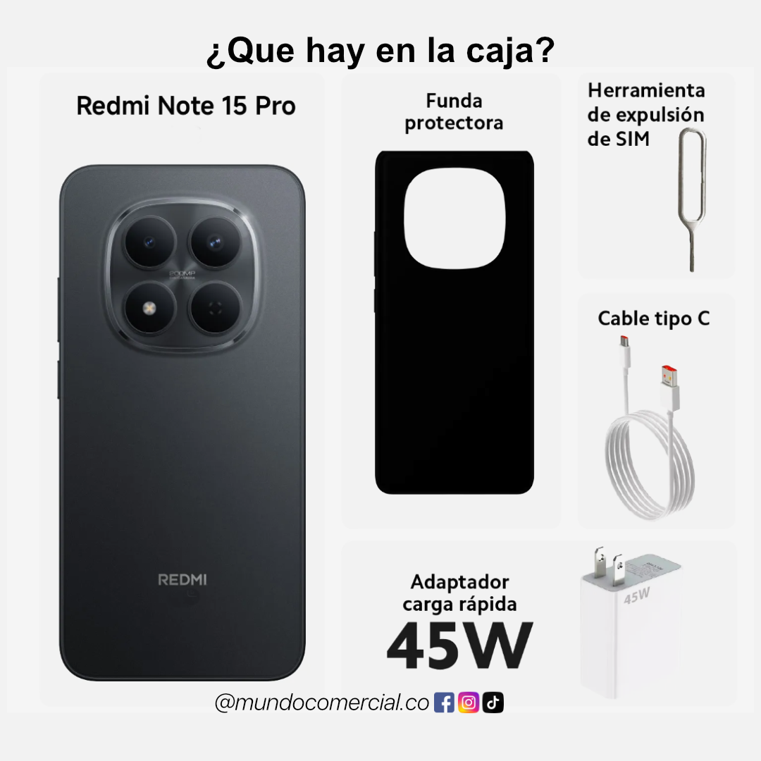 Celular Xiaomi Note 15 Pro 256GB – Cámara 200MP - RAM 8GB y Potencia Pro