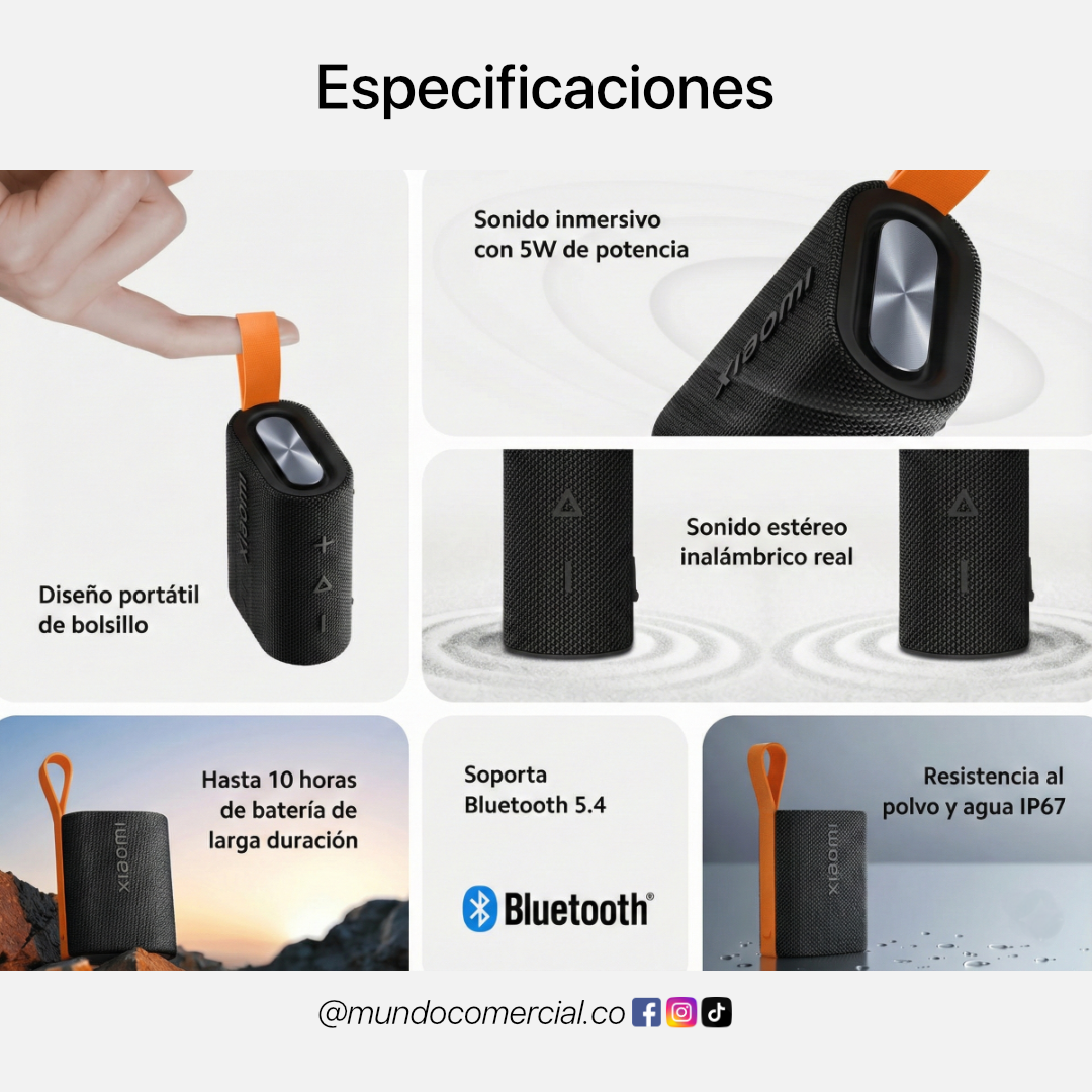 Parlante Xiaomi Sound Pocket IP67 | Compacto, Potente y Listo para Todo