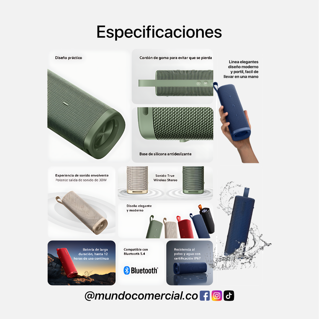 Parlante Xiaomi Sound Outdoor | Potente, Compacto y Resistente IP67